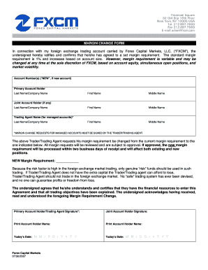 FXCM Margin Change Form