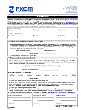 FXCM Funds Transfer Form
