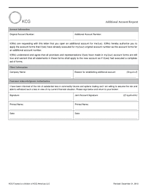 Additional Account Request Form