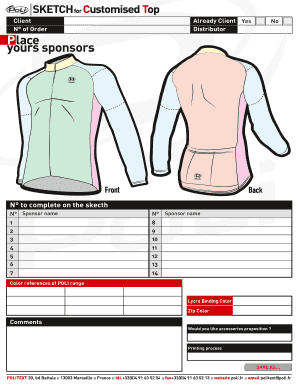 Customised Top Order Form
