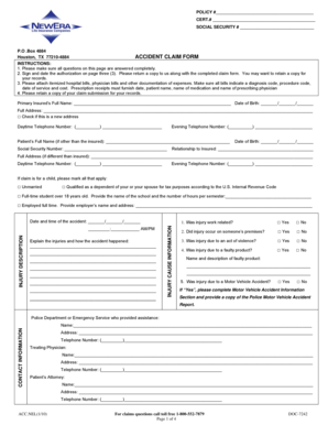 Accident Claim Form