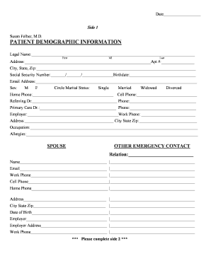Patient Demographic Information Form