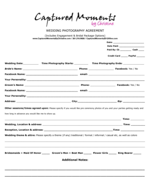 WEDDING PHOTOGRAPHY AGREEMENT - Online Picture Proof