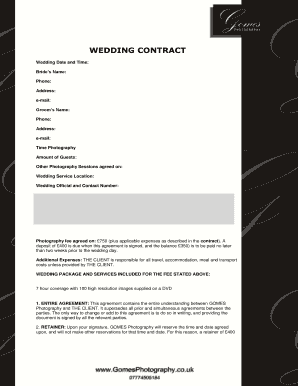 Wedding Photography Contract