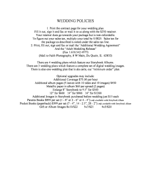 Wedding Photography Contract