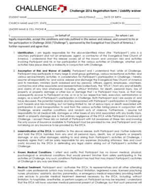 Challenge 2016 Registration Form and Liability Waiver