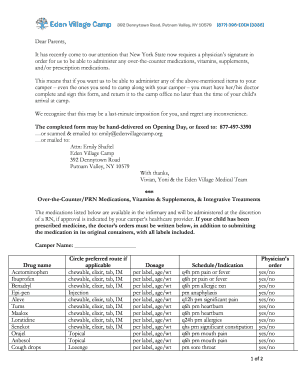 New York State Medication Authorization Form