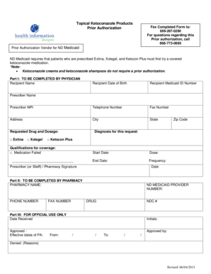 ND Medicaid Ketoconazole Prior Authorization Form