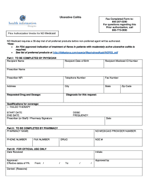 Ulcerative Colitis Prior Authorization Form