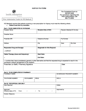 Kapvay Prior Authorization Form
