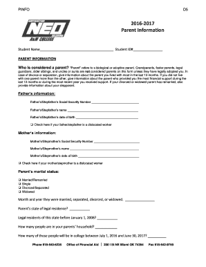 Parent Information Form D5