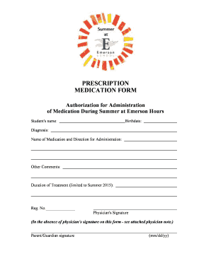 Authorization for Medication Administration