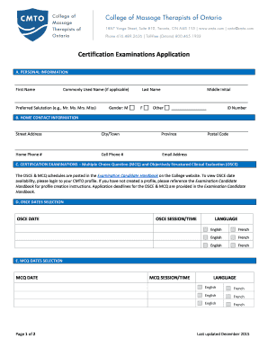 Certification Examinations Application