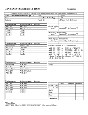 Advisement Conference Form