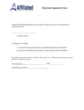 Electronic Signature Authorization Form