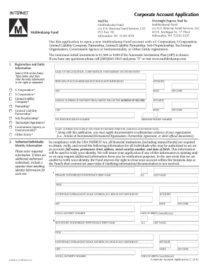 Corporate Account Application Form