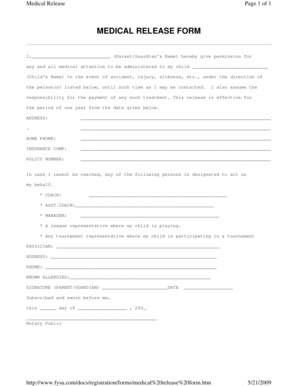 Medical Release Form
