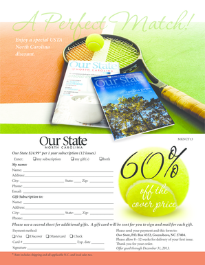 Our State Magazine Subscription Form