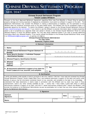 Chinese Drywall Settlement Program