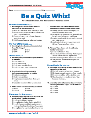Quiz Worksheet