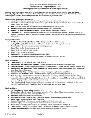 New York Employer's First Report of Work-Related Injury/Illness