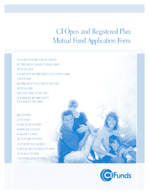 CI Open and Registered Plan Mutual Fund Application Form