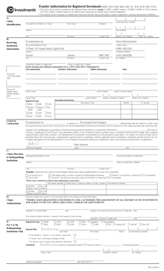 Transfer Authorization for Registered Investments