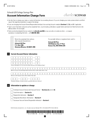Schwab 529 College Savings Plan Account Information Change Form