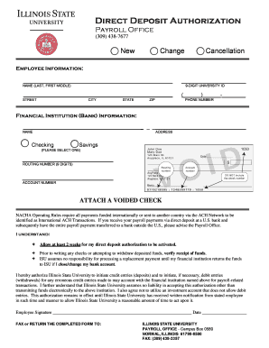 Direct Deposit Authorization Form