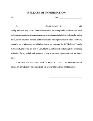 Release of Information Authorization