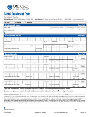 Dental Enrollment Form