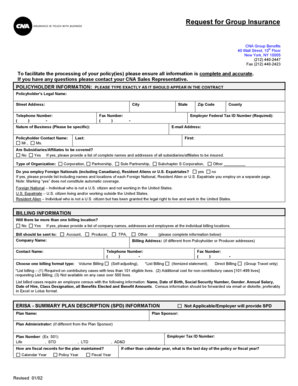 Request for Group Insurance