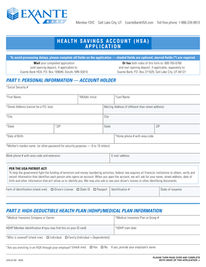 Health Savings Account Application