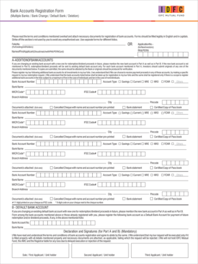 Bank Accounts Registration Form