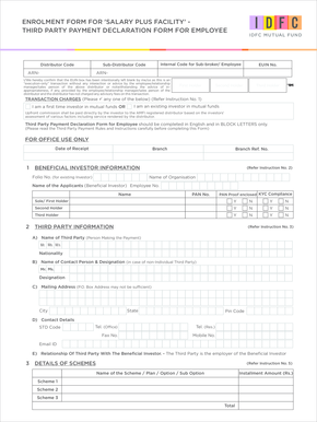 Salary Plus Facility Enrolment Form