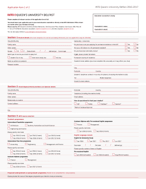 INTO Queen's University Belfast Application Form