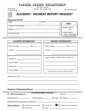Accident Incident Report Request