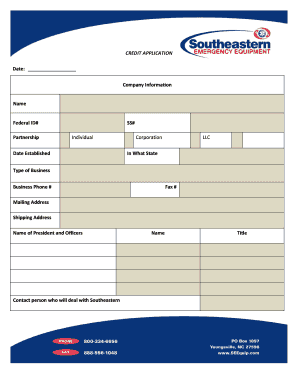 Credit Application and Guaranty Agreement