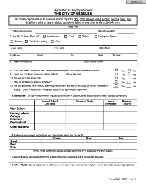 Employment Application Form