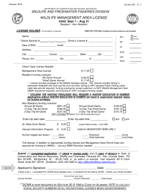 Alabama Wildlife Management Area License
