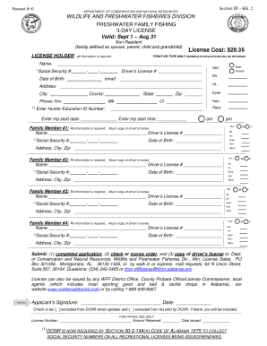 Alabama Freshwater Family Fishing 3-Day License