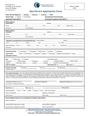 Gas Permit Application Form