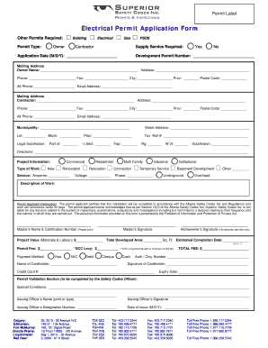 Electrical Permit Application Form