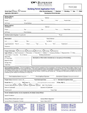 Alberta Building Permit Application Form