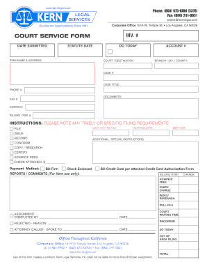 Court Service Form