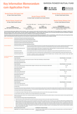Baroda Pioneer Mutual Fund Application Form