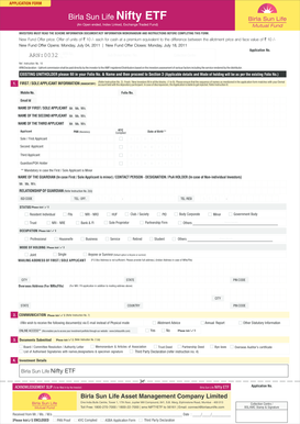 Birla Sun Life Nifty ETF Application Form