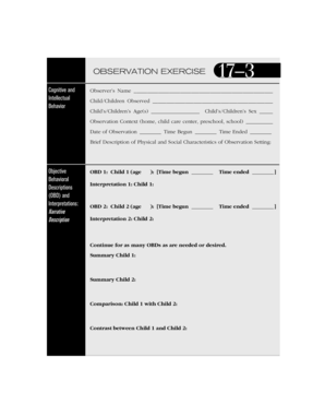 Child Observation Form