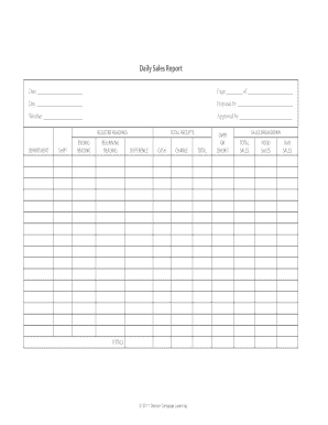 Daily Sales Report Form