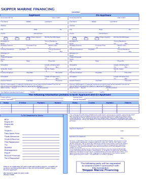 Skipper Marine Financing Application